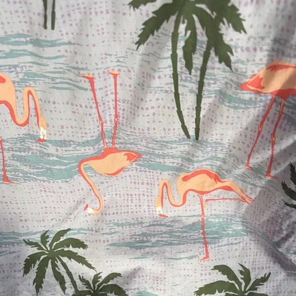 Original Use Flamingo and Palm Print Men's Shirt - Picture 3 of 3